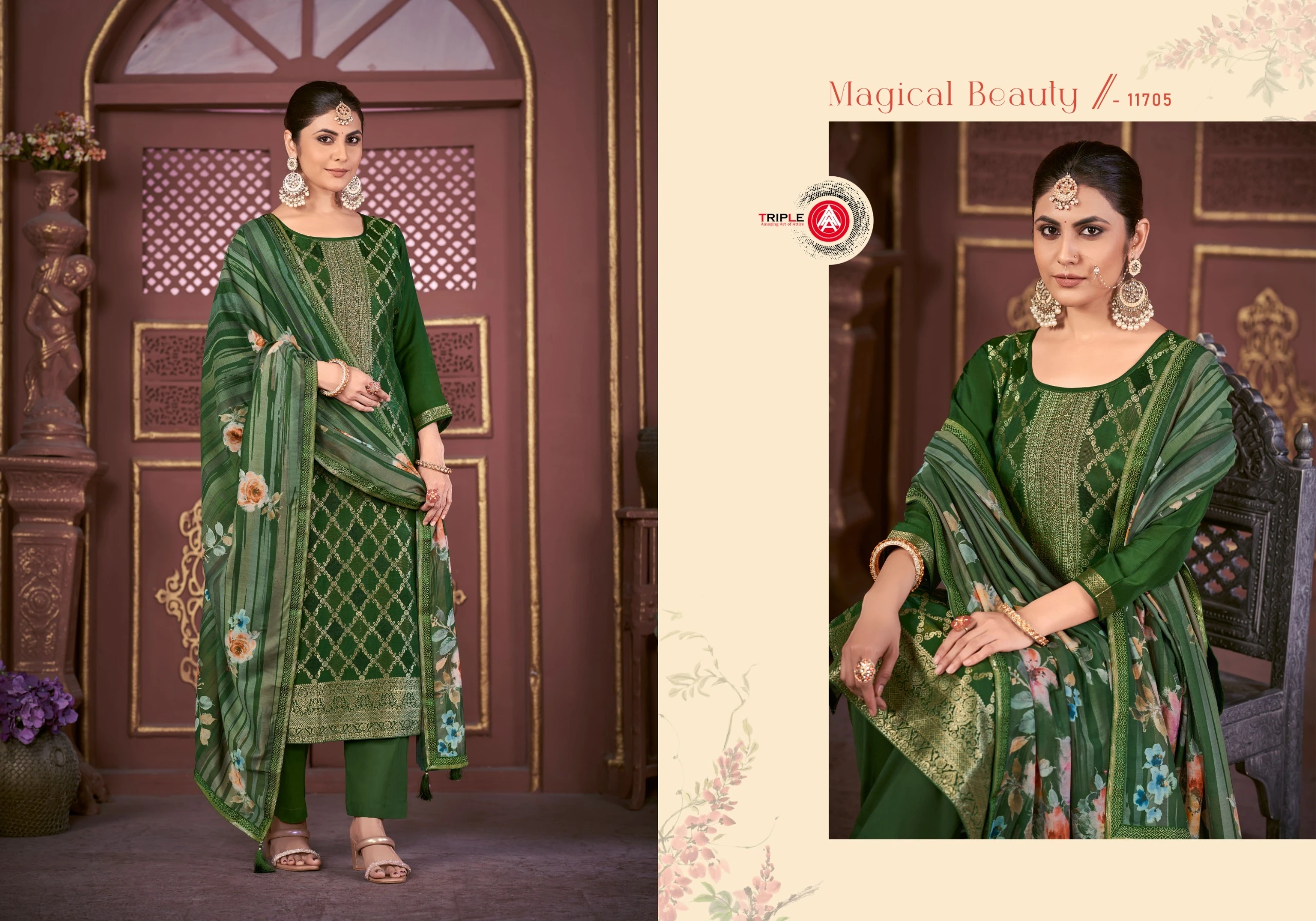Triple Kaaveri Pure Muslin Wholesale Fancy Salwar Suit Catalog — Wholesale Salwar Suits, MPA wholesale from Surat - Gallery Image 2